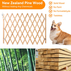 Hoomall wooden pet gate with stable stand minimizes wall damage during installation.