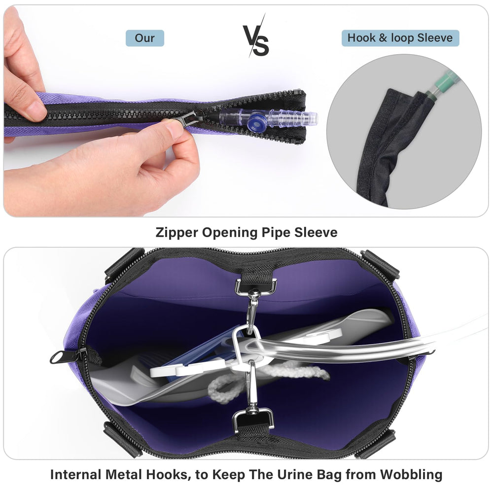 HOOMTREE zipper openings at bottom simplify urine bag drainage setup.