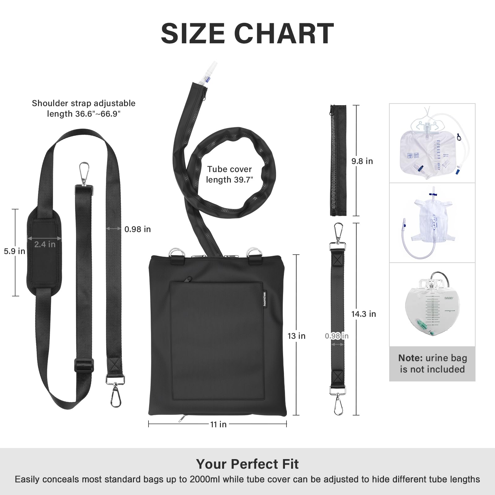 HOOMTREE Catheter Bag Cover waterproof material keeps surfaces dry during outdoor use