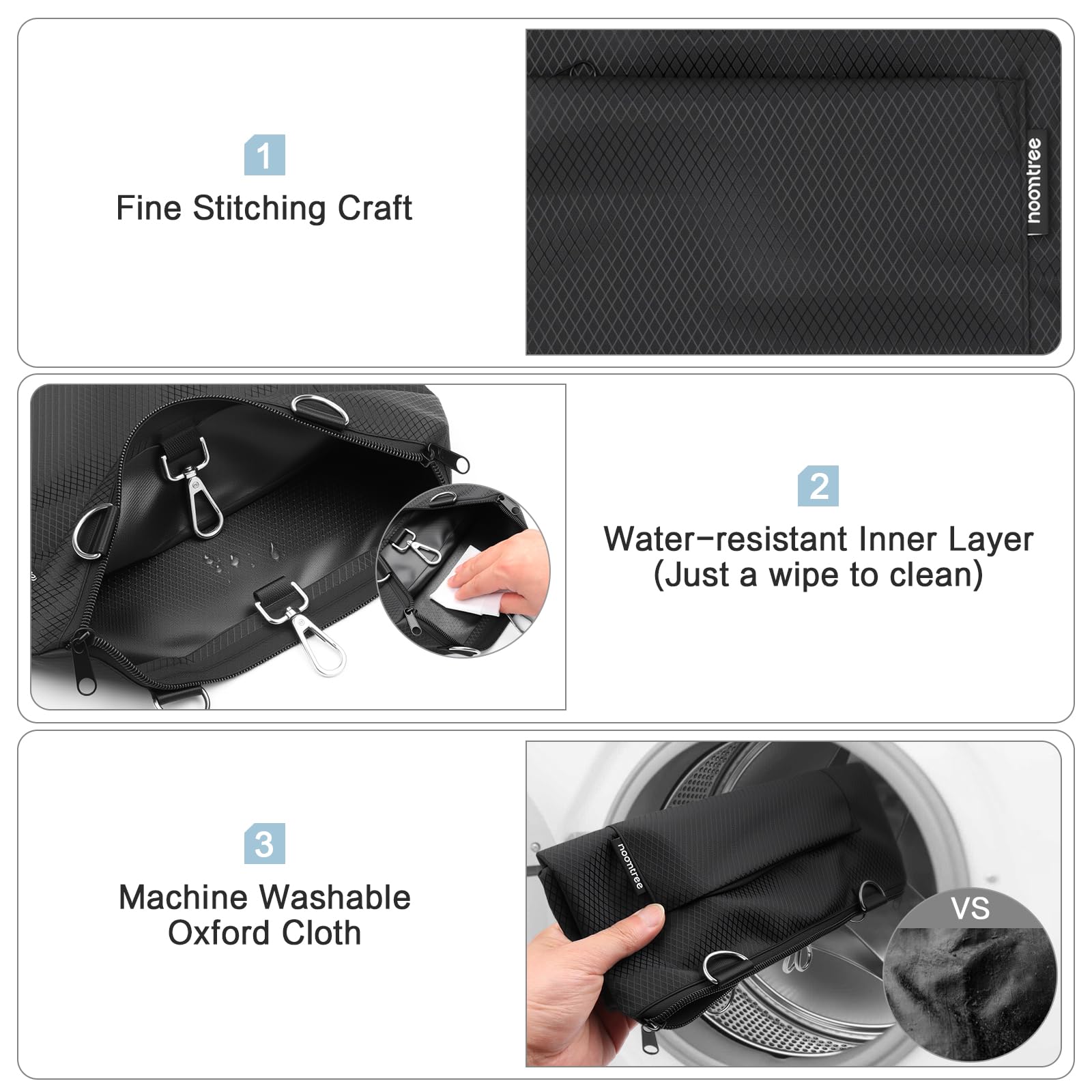 HOOMTREE two-way zipper allows easy, private access to the bag
