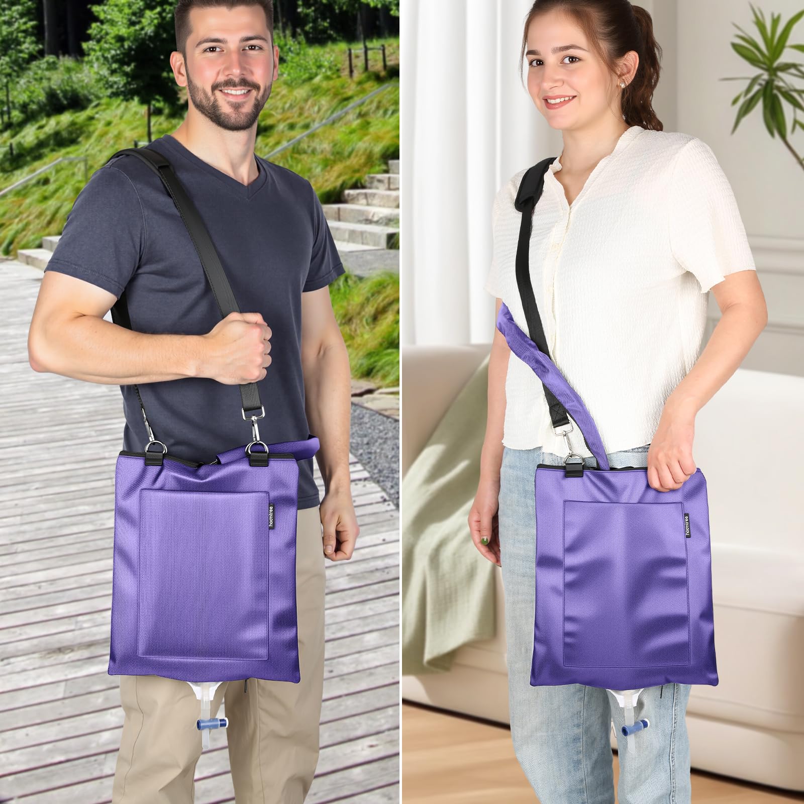 HOOMTREE discreet urine bag holder with privacy design for comfortable bedside use.