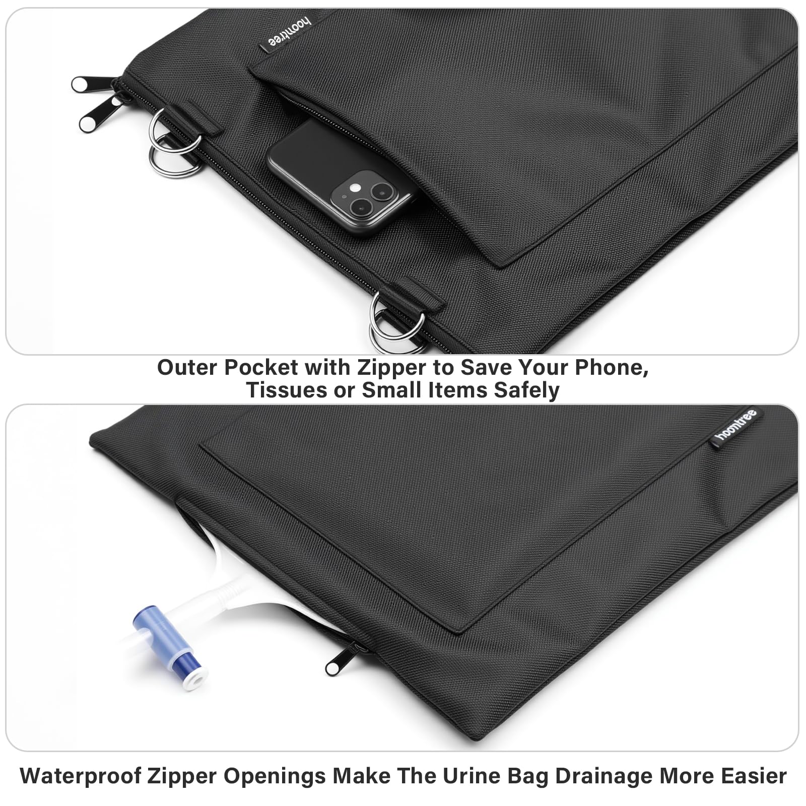 HOOMTREE Urine Bag Holder 2000 ml capacity fits larger bags with discreet coverage