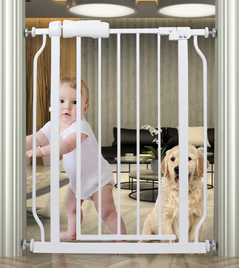 HOOOEN small narrow baby gate fits stairs and doorways, safe for toddlers and pets.