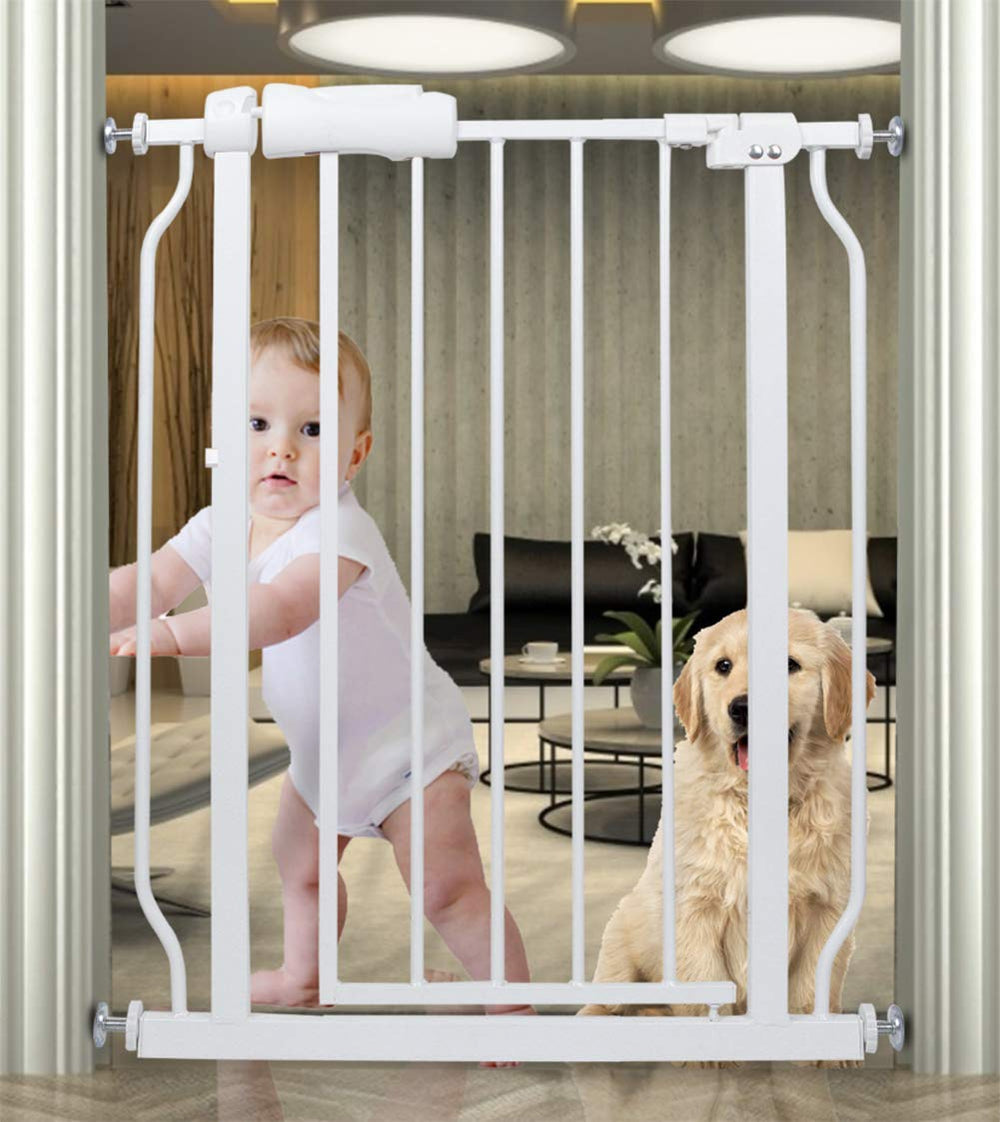 HOOOEN small narrow baby gate fits stairs and doorways, safe for toddlers and pets.
