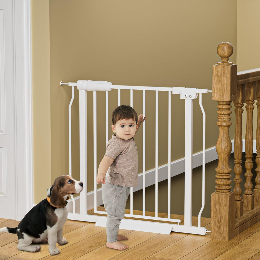 HOOOEN wide gate fits 34–38.5 inch openings in hallways.