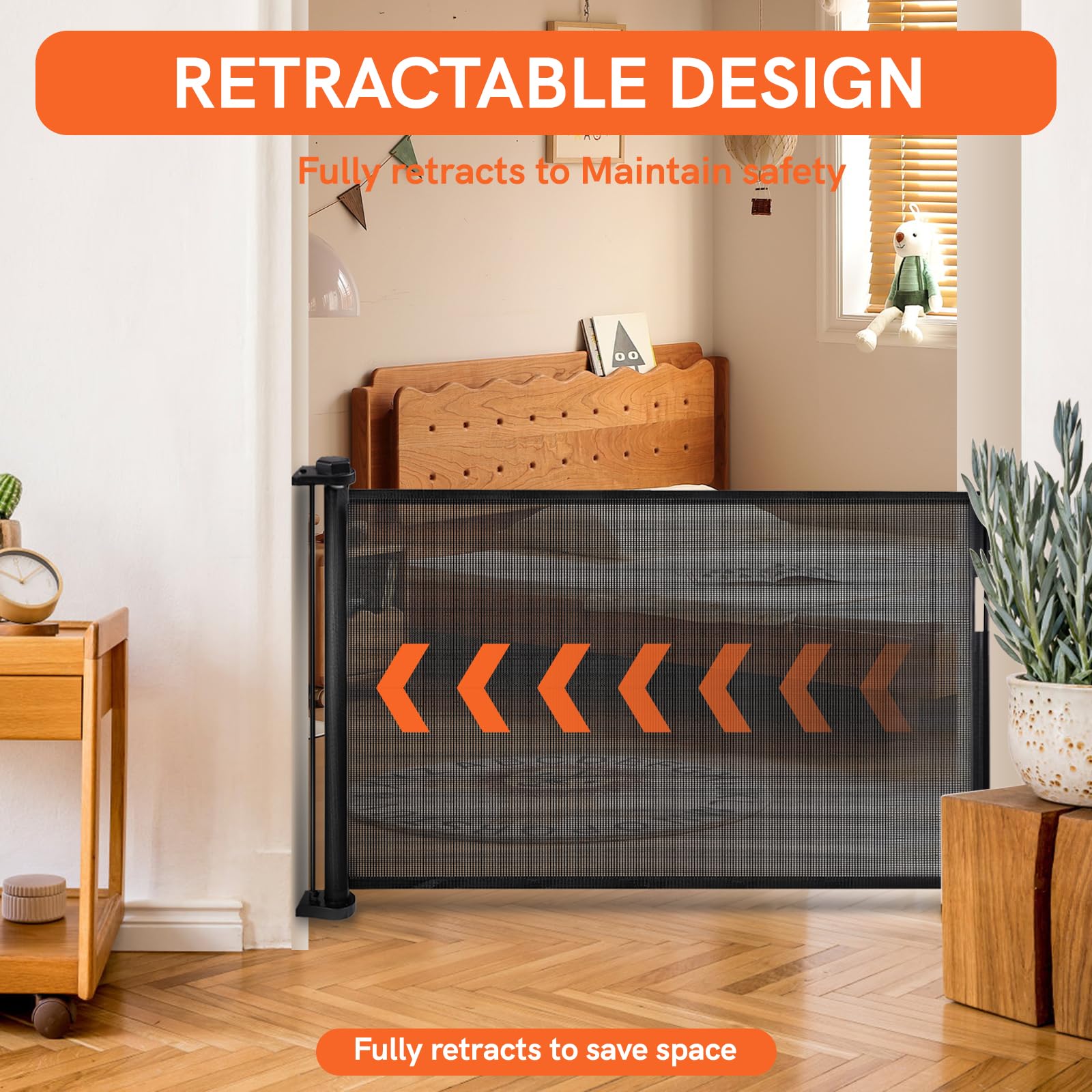 Hooomyai 39-inch tall, 118-inch wide gate fits wide spaces safely