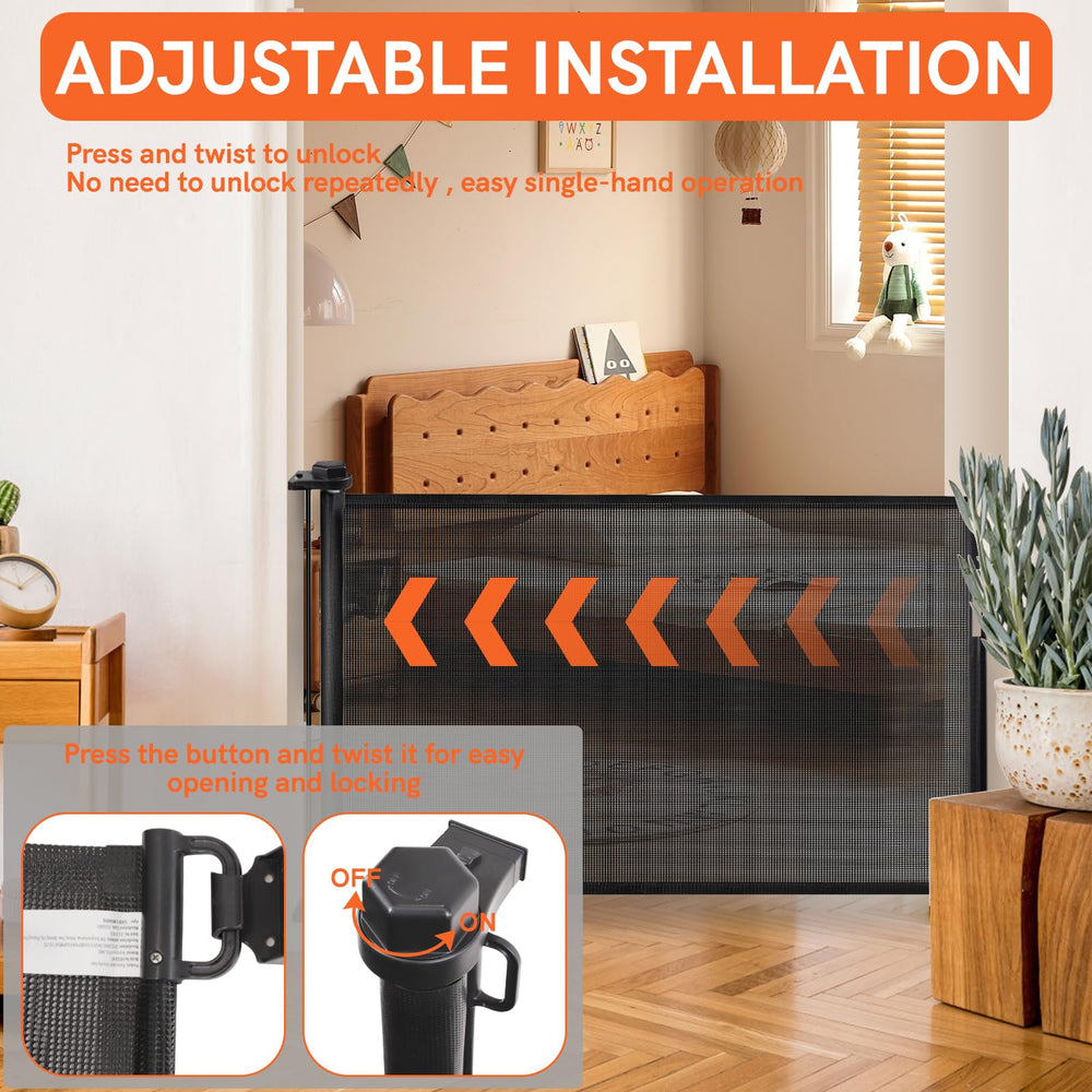 Hooomyai gate with one-handed locking mechanism for quick access