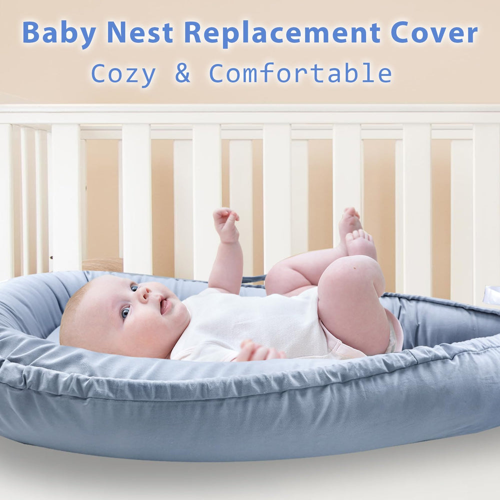 Hooyax Baby Lounger Cover blue easy-install, fast to fit over standard foam nest.