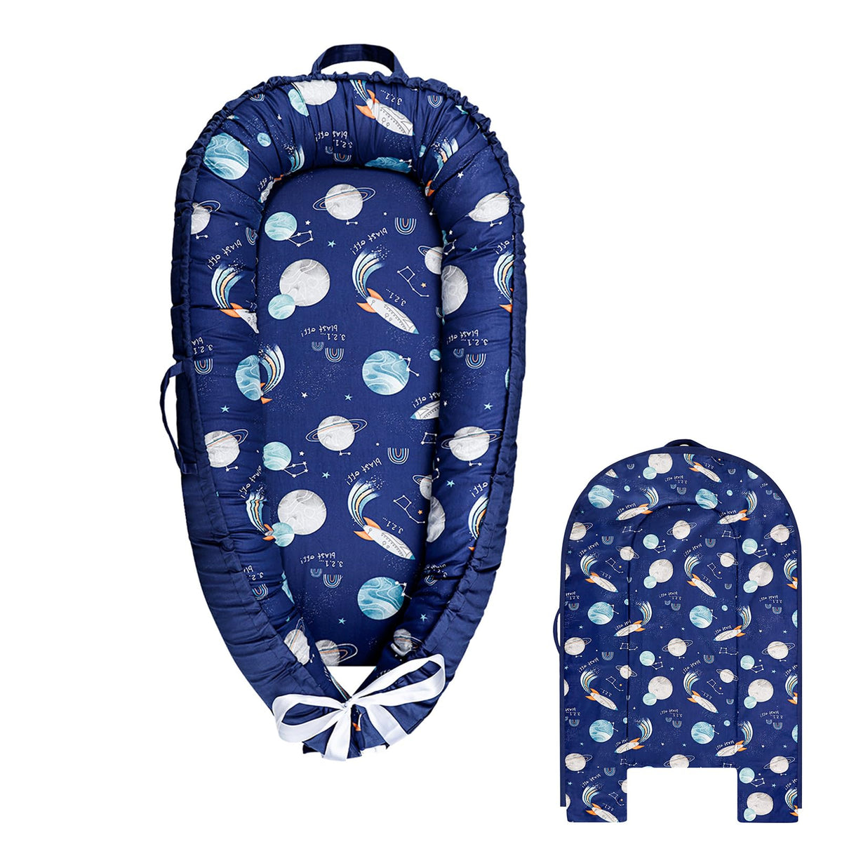 Hooyax Baby Lounger Cover close-up stitching highlights durable seams.