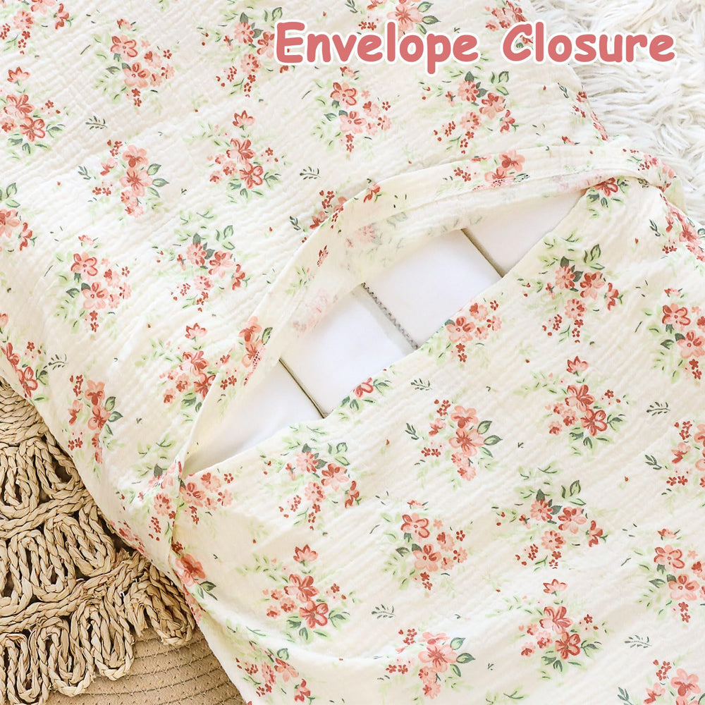 Envelope closure Hooyax floral lounger cover for quick on/off