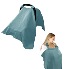 Hooyax blue 2-in-1 car seat cover and nursing cover for privacy.