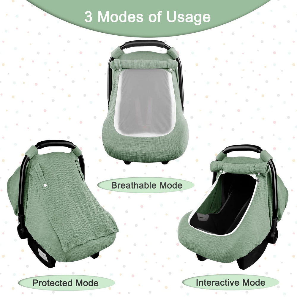 Hooyax car-seat cover secures with elastic bottom for a snug fit