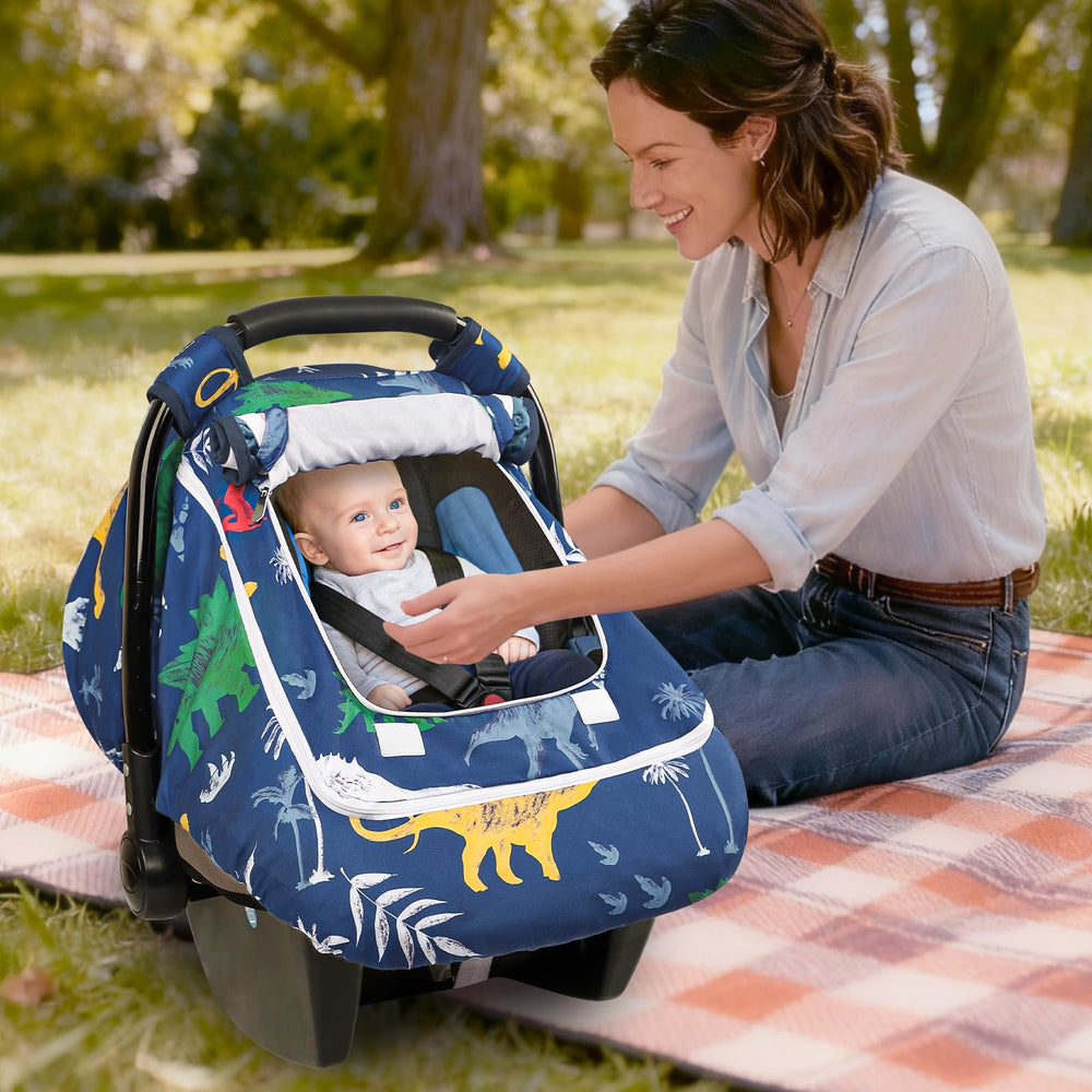 Hooyax Dinosaur car seat cover is travel-friendly for daily outings.