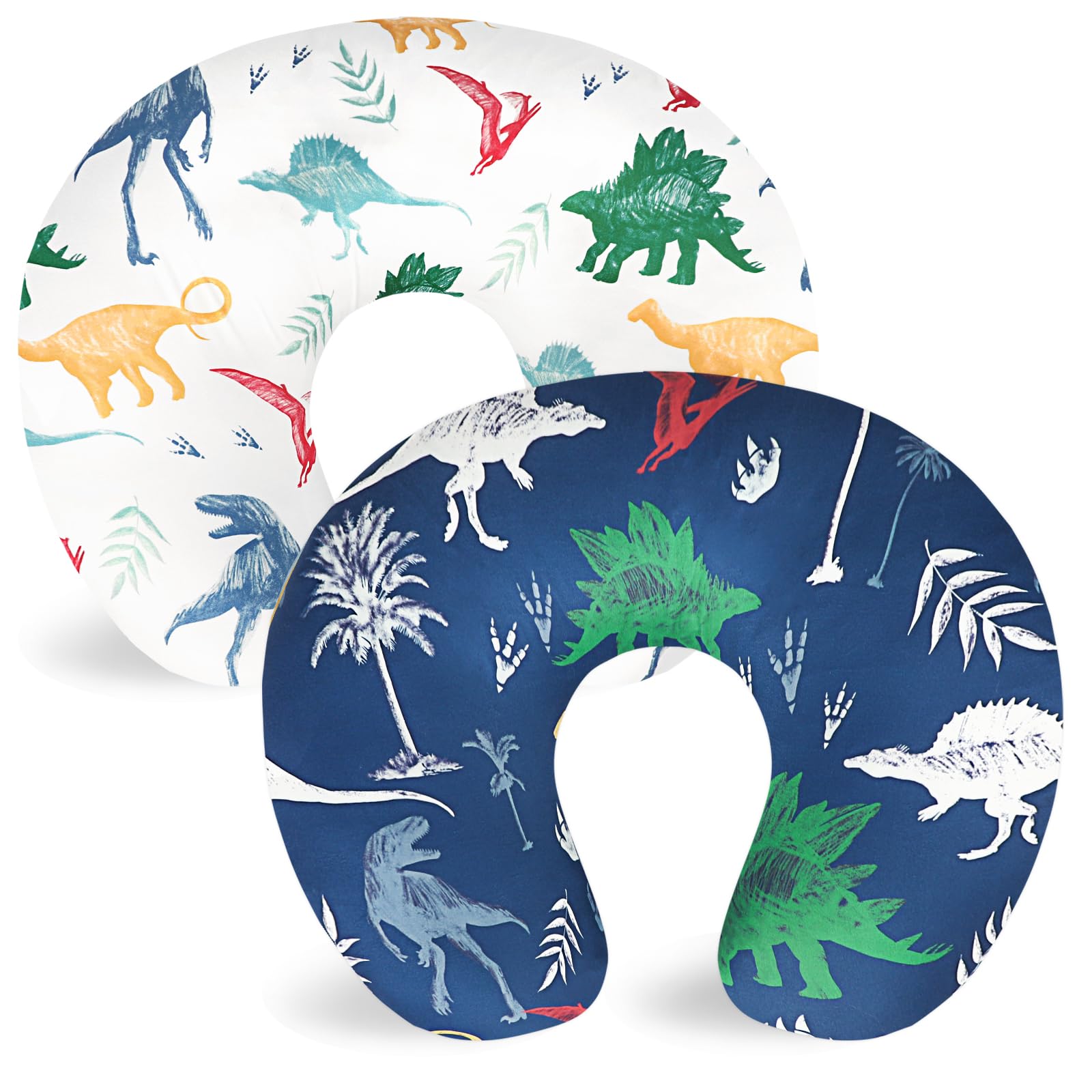 Hooyax dinosaur nursing pillow cover showing playful pattern and ultra-soft fabric for baby comfort