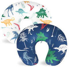 Hooyax dinosaur nursing pillow cover showing playful pattern and ultra-soft fabric for baby comfort