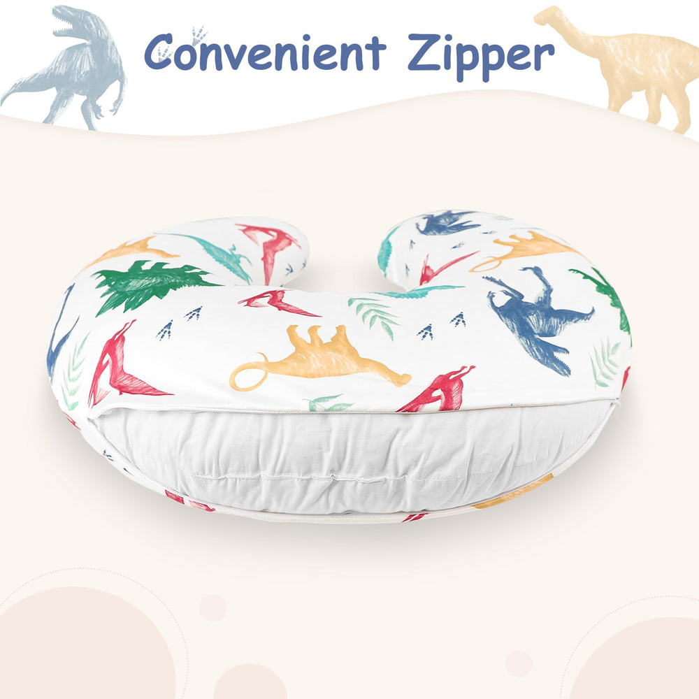 Stretchy fabric hugs most standard nursing pillows for a snug, stays-in-place fit