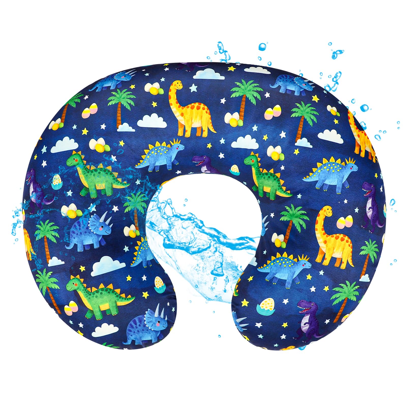 Hooyax Dinosaur waterproof nursing pillow cover protects against spills and stains.