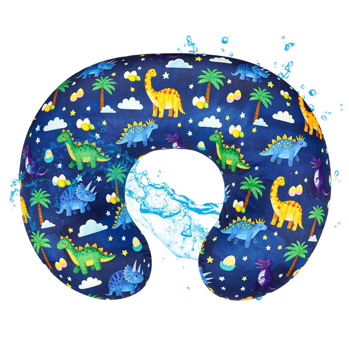 Hooyax Dinosaur waterproof nursing pillow cover protects against spills and stains.