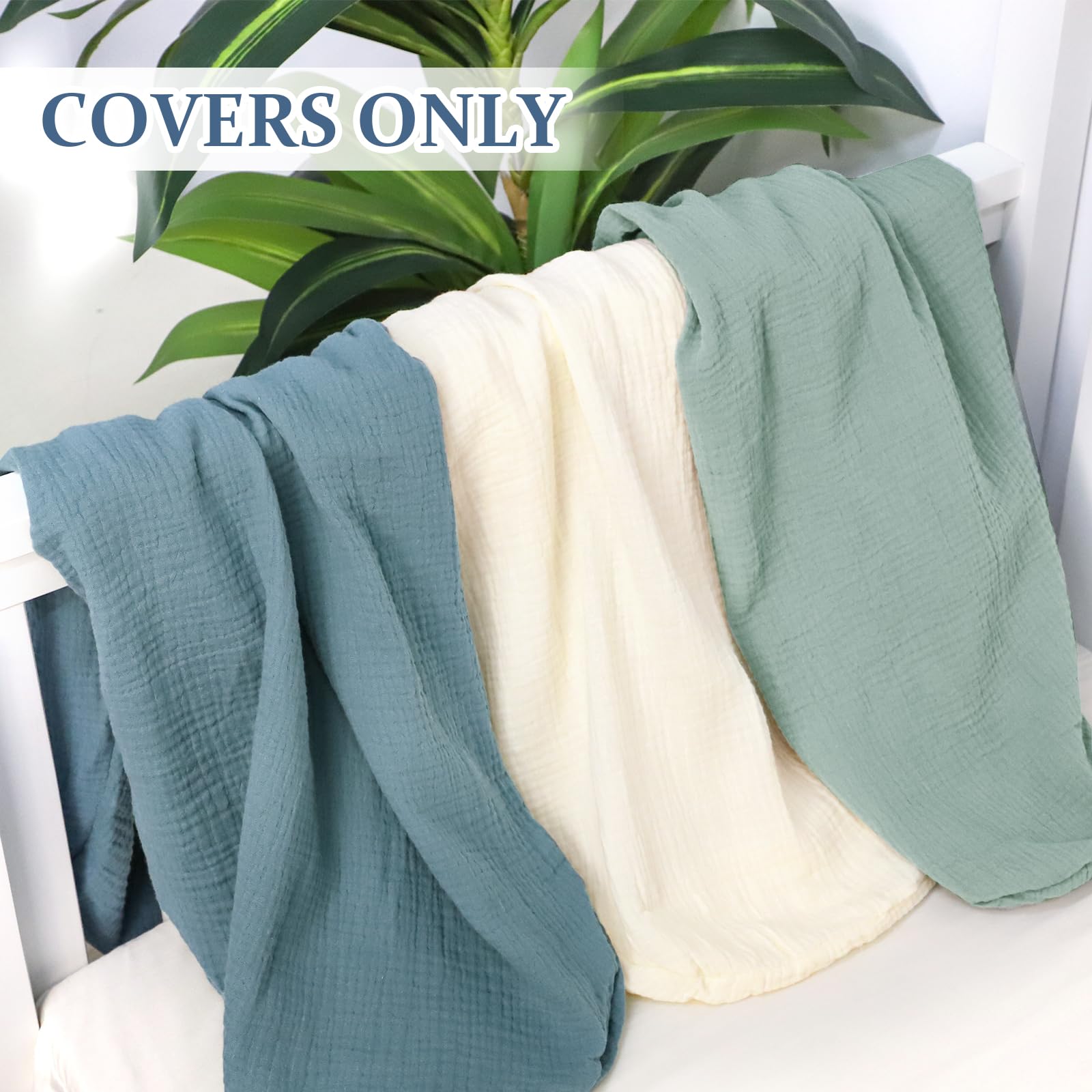Hooyax blue cover shown as quick-change, easy wash for busy days.