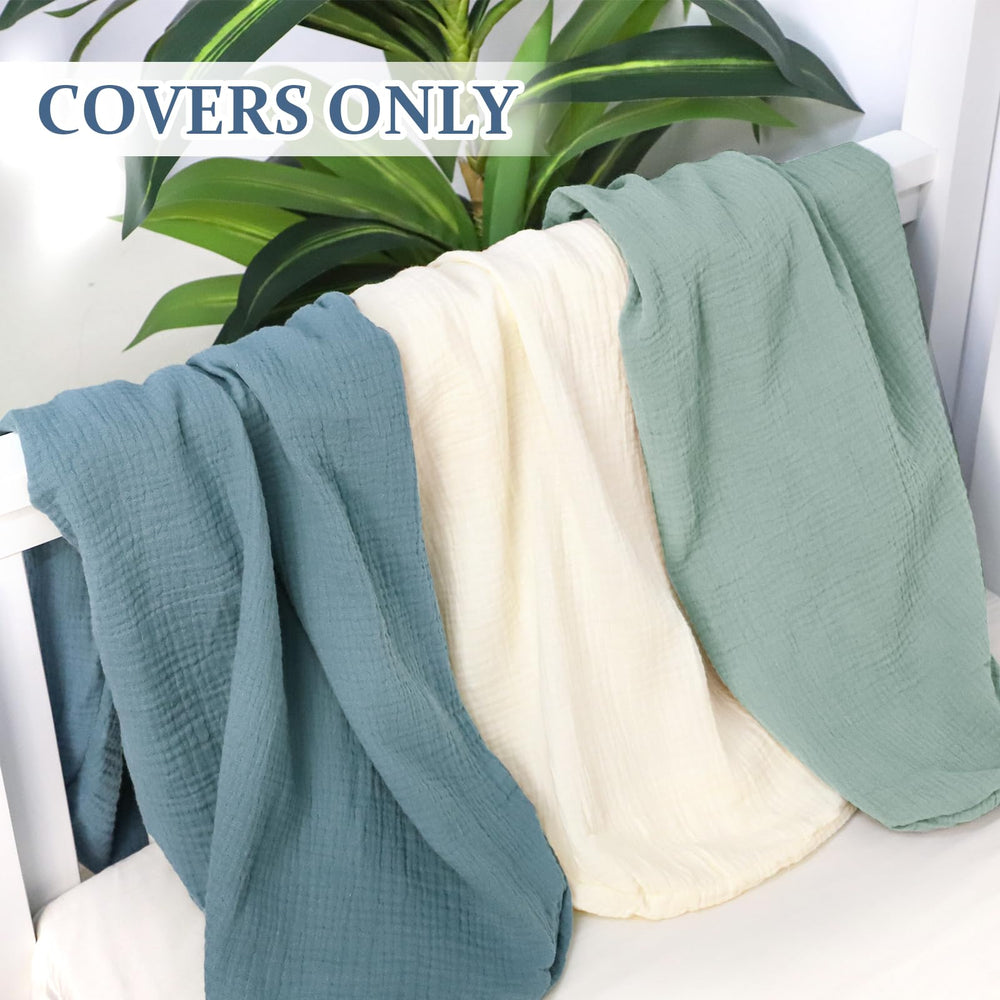 Hooyax blue cover shown as quick-change, easy wash for busy days.