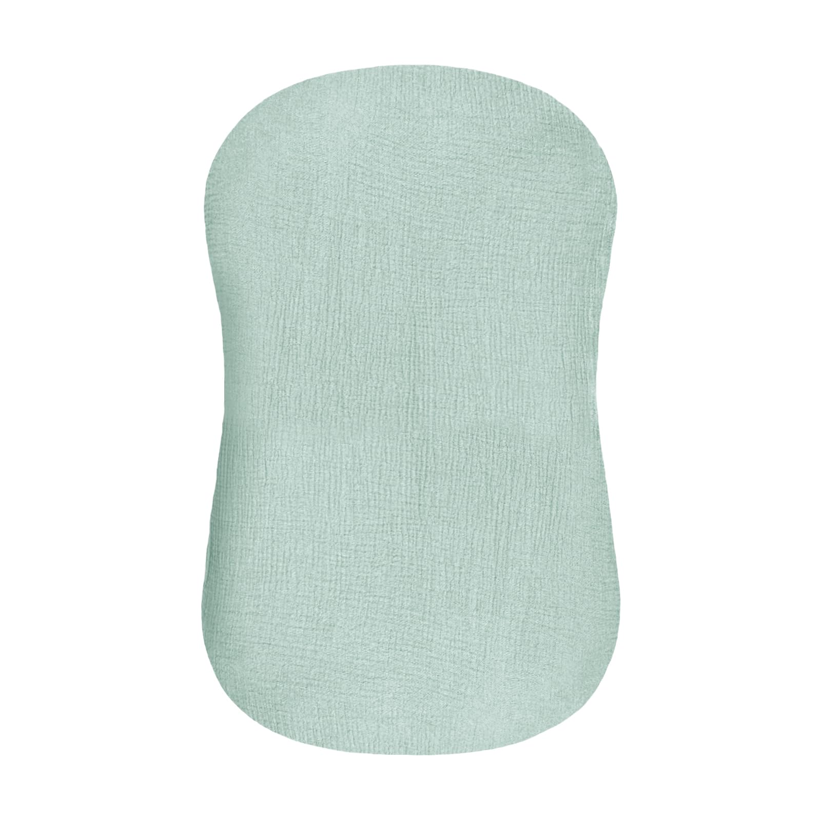 Hooyax muslin lounger cover close-up weave showing breathable fabric for newborns