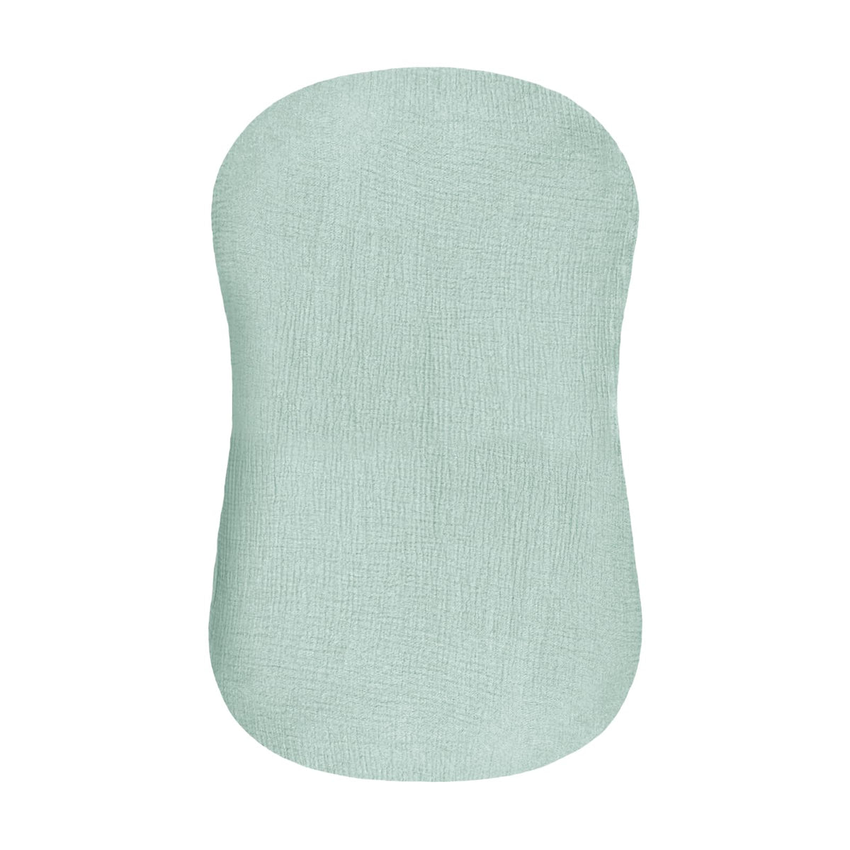 Hooyax muslin lounger cover close-up weave showing breathable fabric for newborns