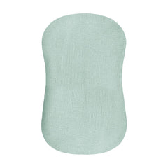 Hooyax muslin lounger cover close-up weave showing breathable fabric for newborns