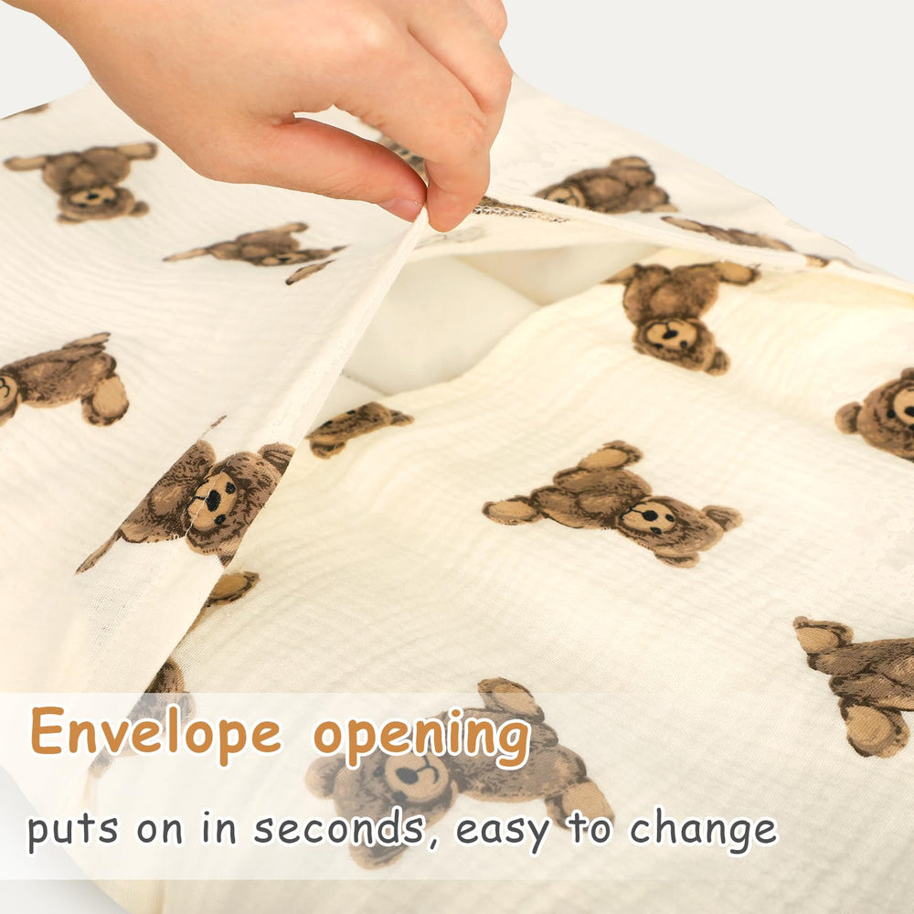 Breathable 100% cotton fabric keeps baby comfortable during naps