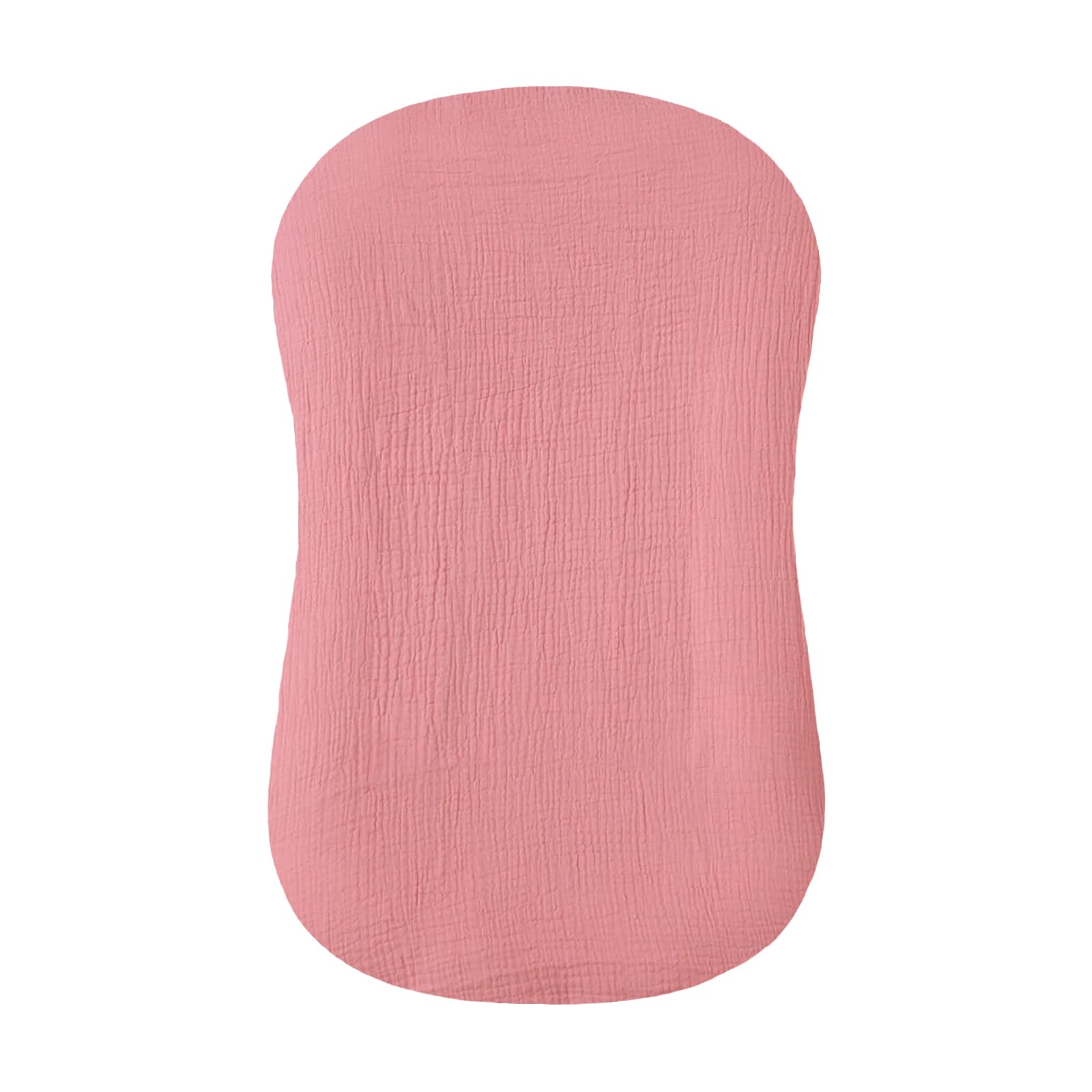 Hooyax muslin baby lounger cover in flesh-pink showing breathable, ultra-soft fabric for newborn comfort.