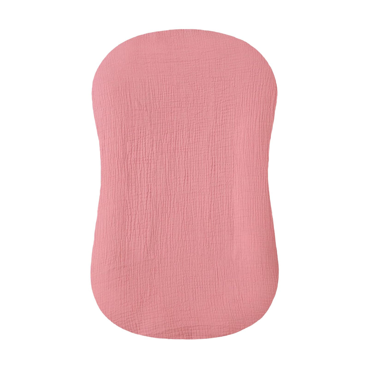 Hooyax muslin baby lounger cover in flesh-pink showing breathable, ultra-soft fabric for newborn comfort.