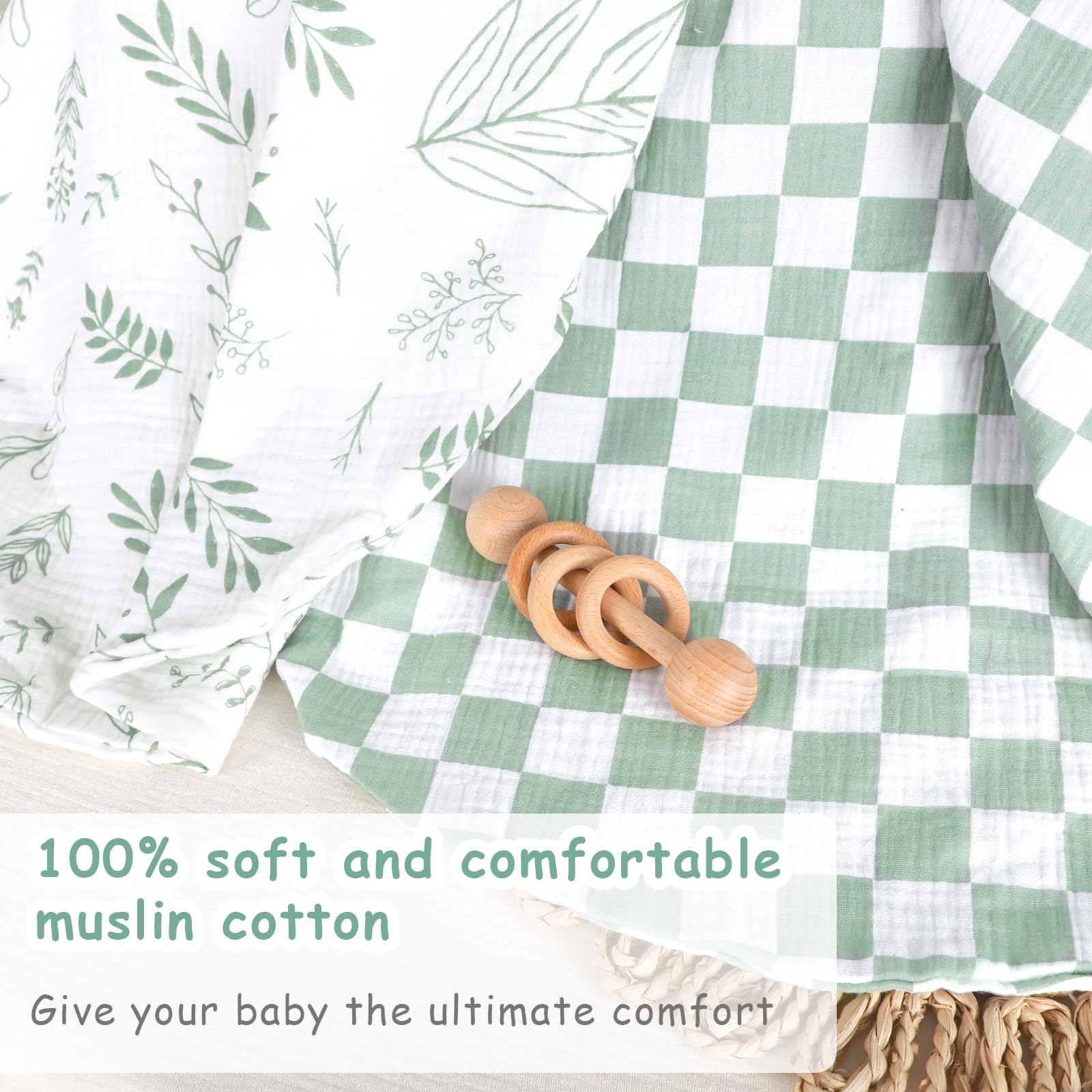 Close-up of 100% muslin fabric texture and breathable weave