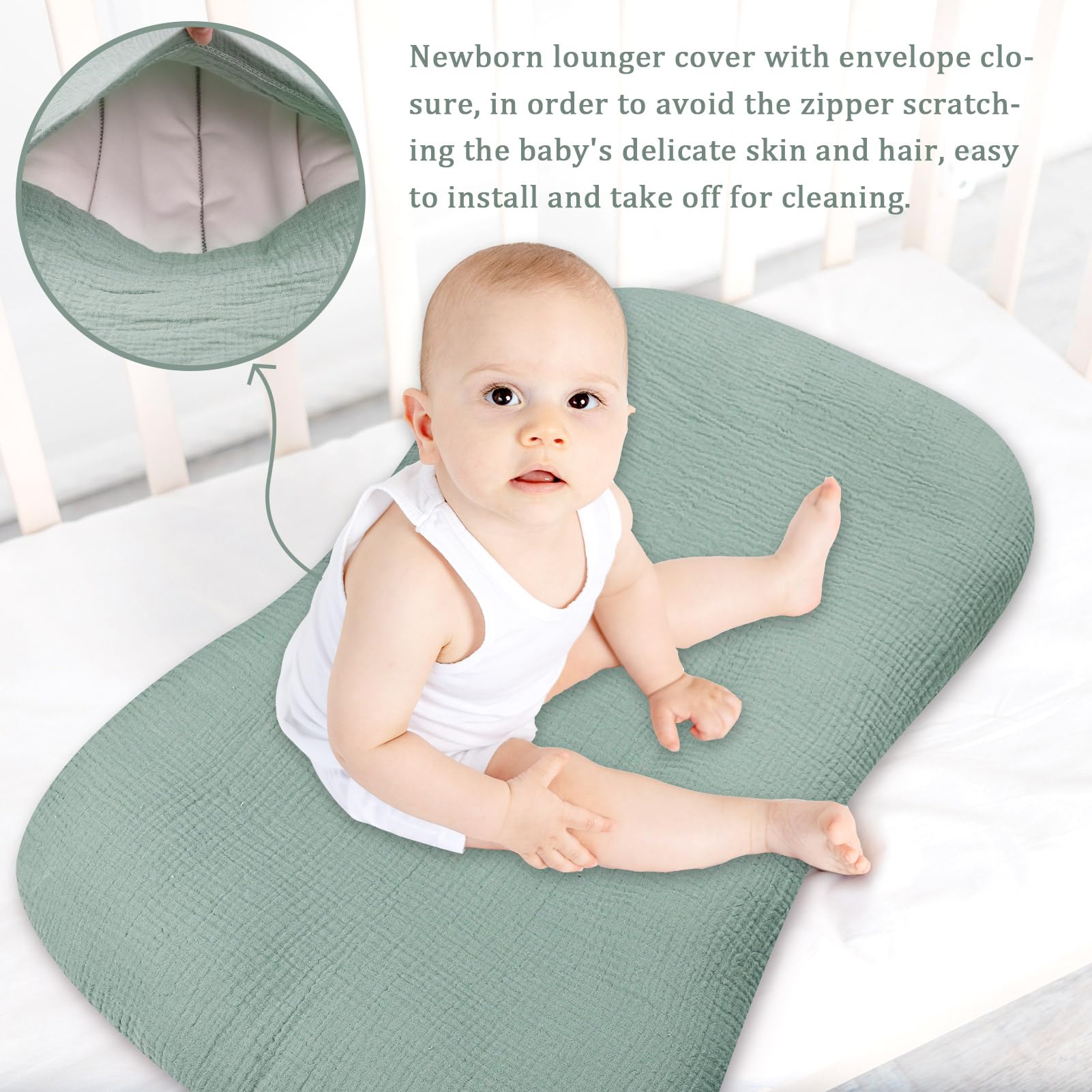 Hooyax lounger cover with envelope closure for quick, secure changes.