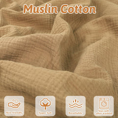 Hooyax muslin fabric closeup shows ultra-soft texture for newborn comfort.
