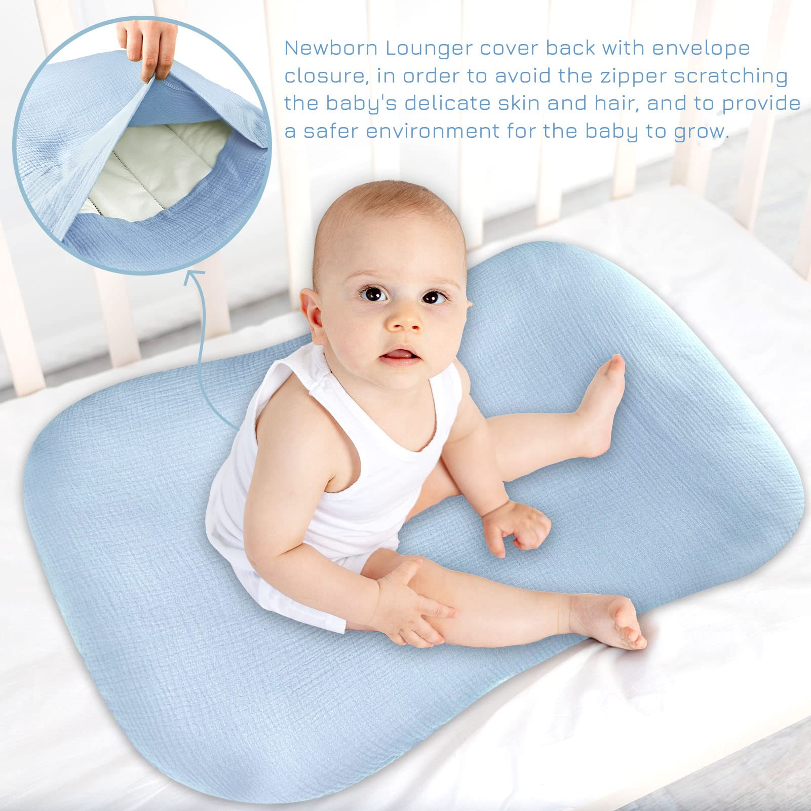 Hooyax muslin cover on a standard lounger demonstrates a snug, versatile fit