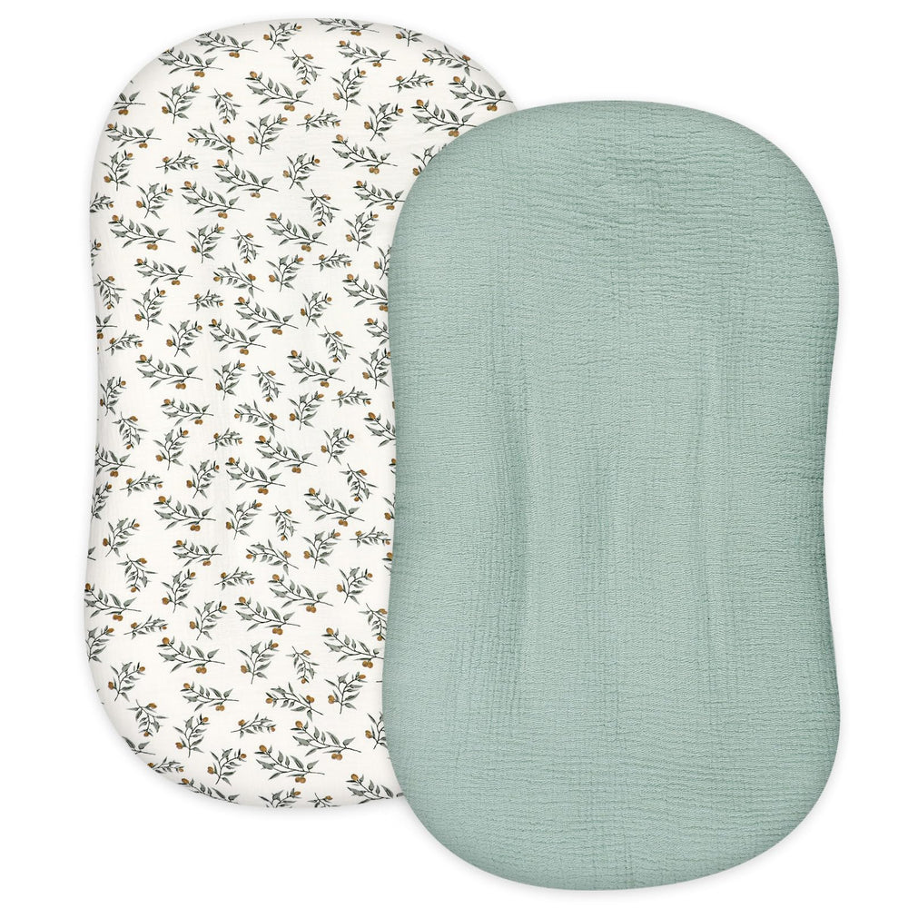 Hooyax muslin baby lounger cover in light green provides breathable comfort for newborns.
