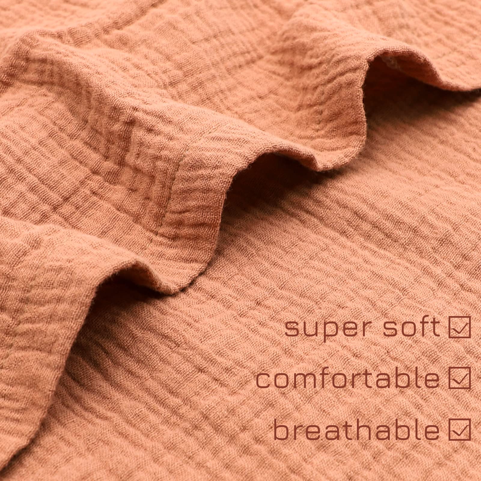 Close-up of Hooyax cover showing ultra-soft muslin texture for soothing naps