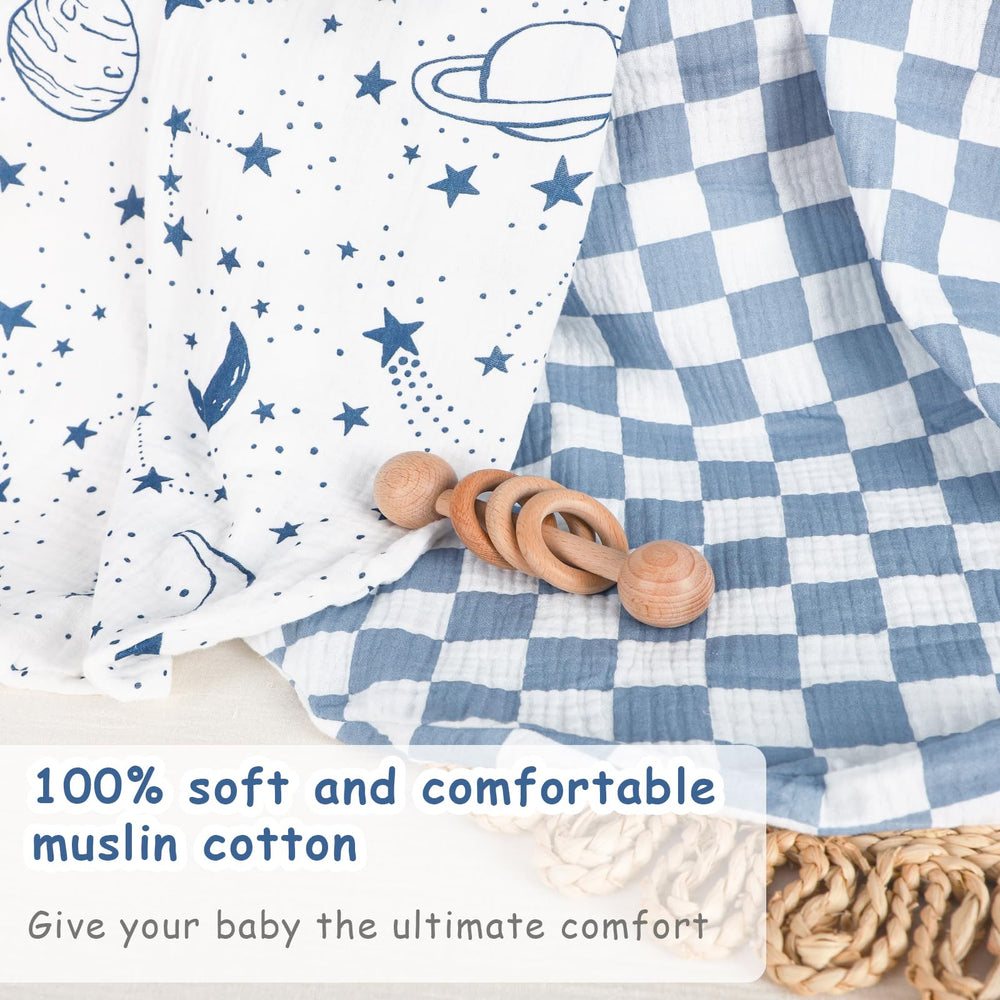 Closeup view of soft muslin weave that stays comfy wash after wash.