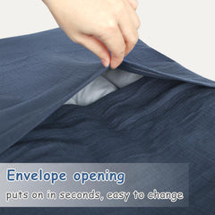 Hooyax muslin baby lounger cover stitching detail reveals reinforced seams.