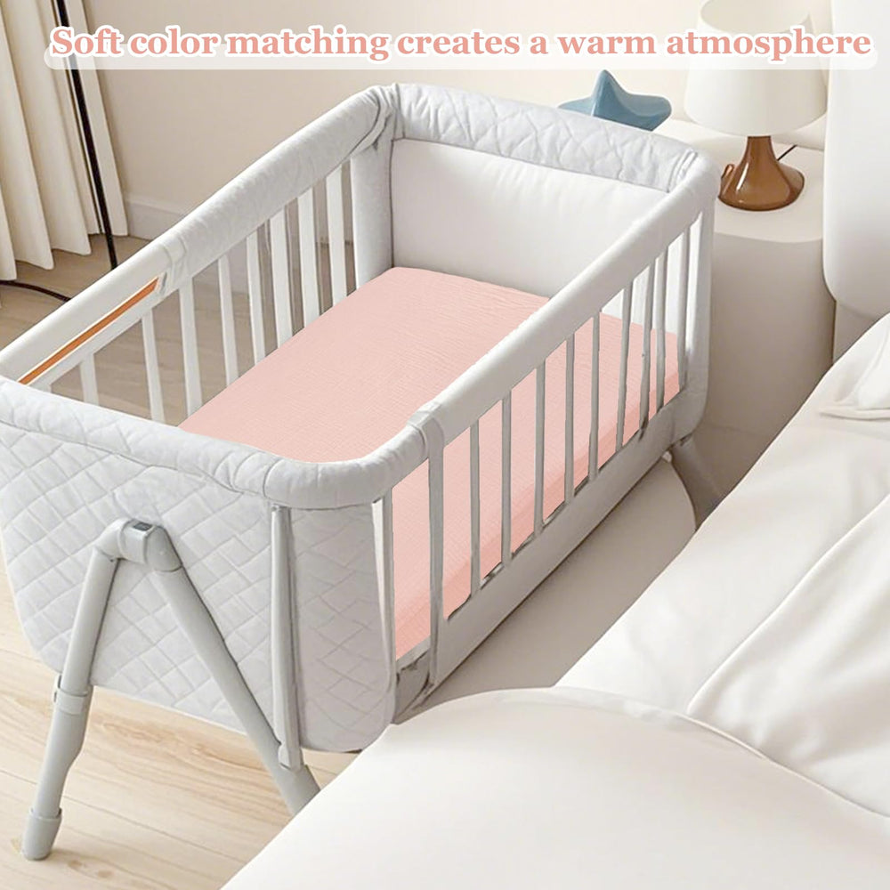 Durable elastic edges keep Hooyax bassinet sheet in place