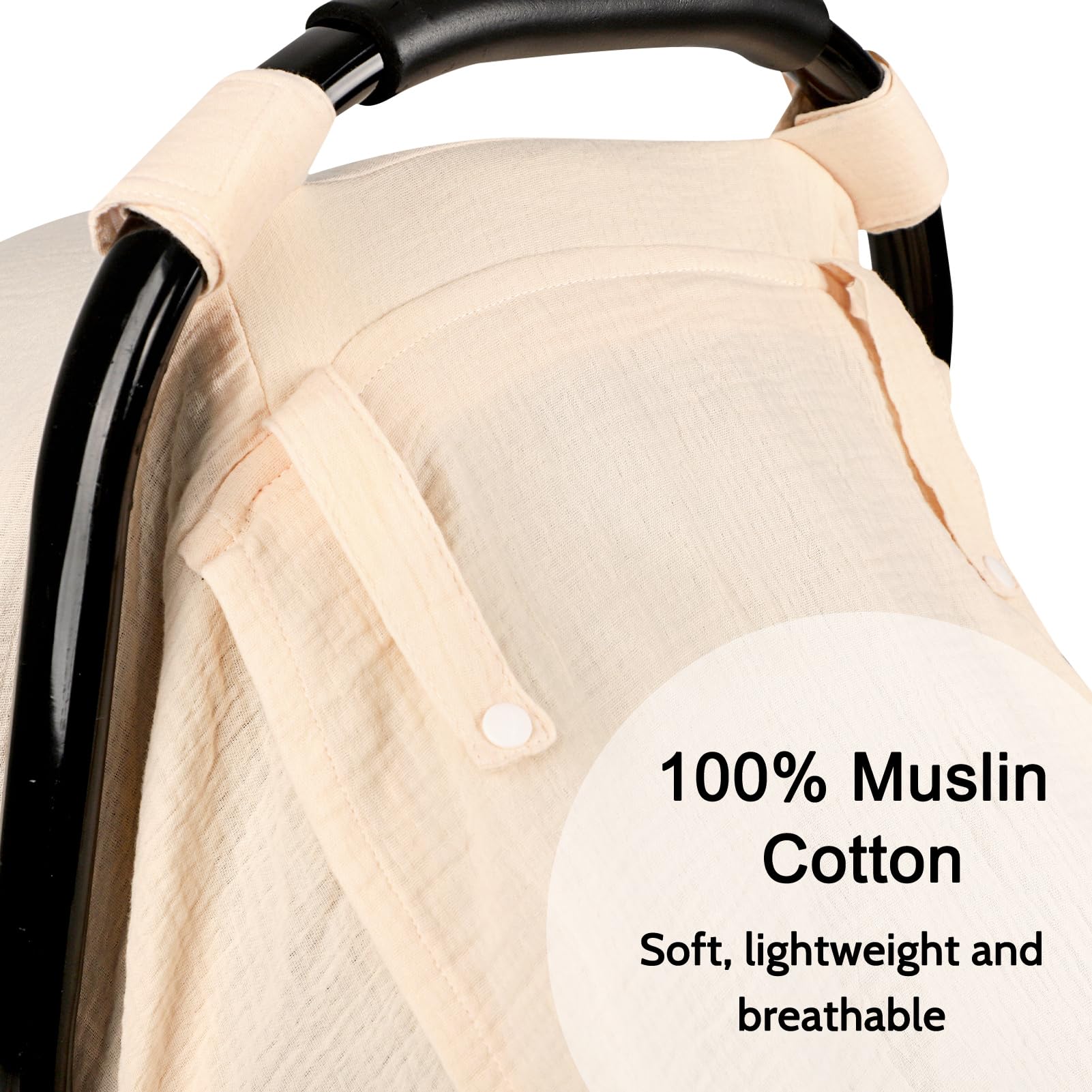 Hooyax apricot mesh-window mode keeps baby visible and protected.