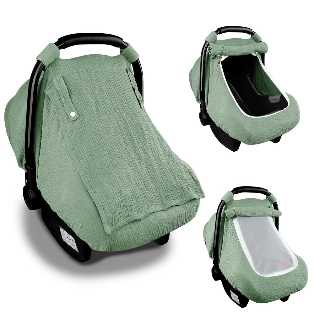 Hooyax muslin car-seat cover with breathable fabric for comfortable travel