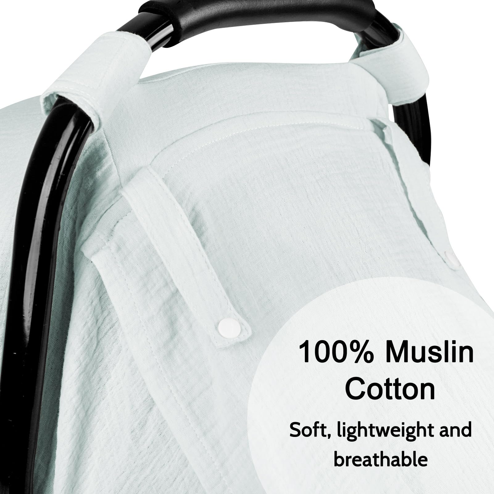 Hooyax muslin car seat cover with double window for easy checks