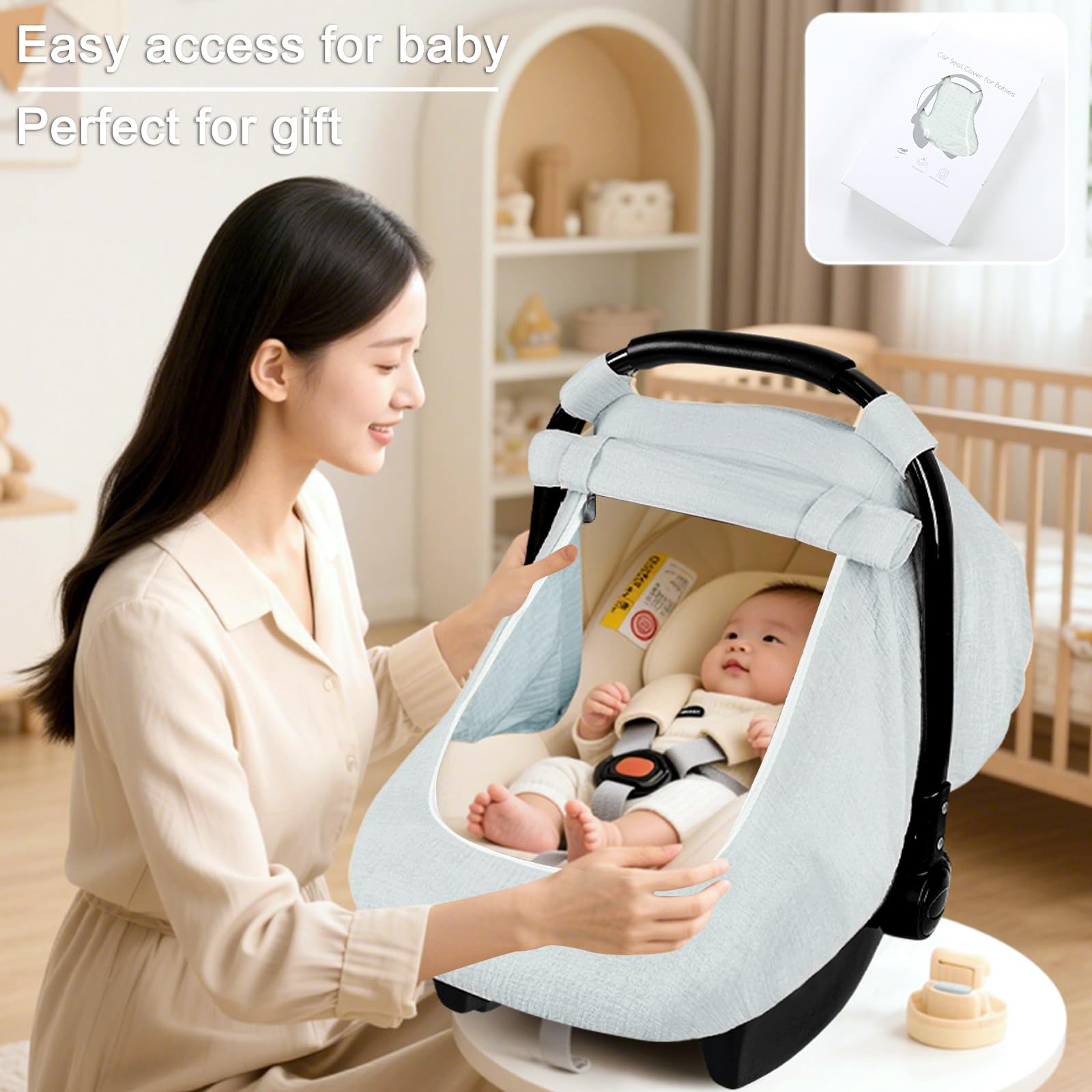 Hooyax quick install design secures cover on car seats and strollers
