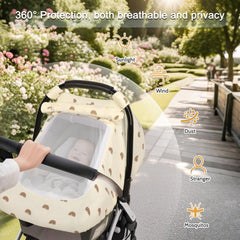 Hooyax Muslin Car Seat Cover enclosed-mode provides privacy and wind protection