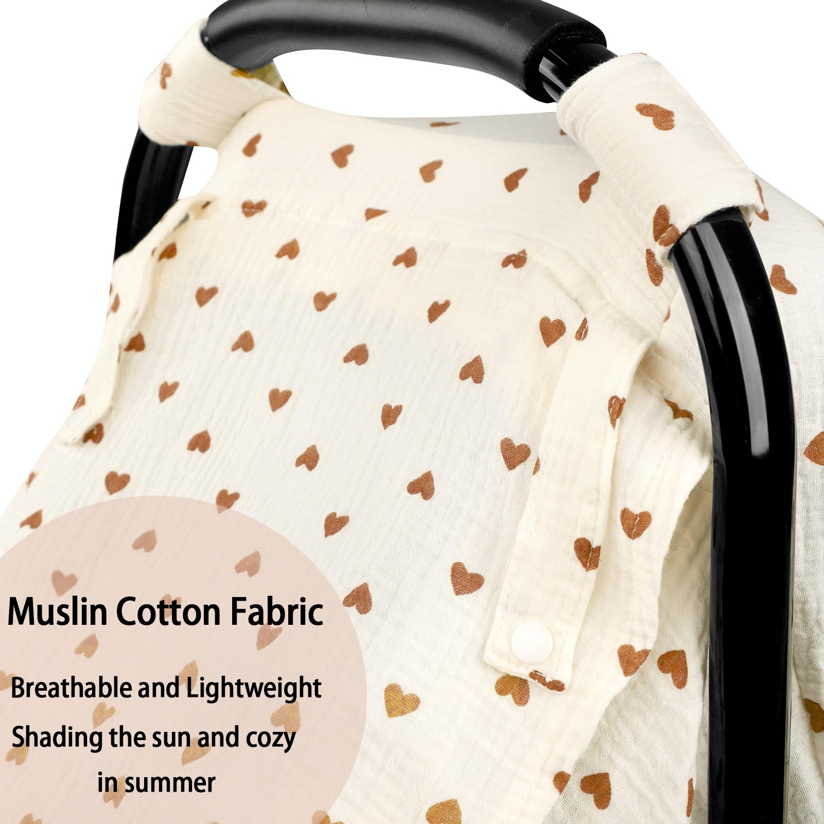 Hooyax muslin car seat cover offers full-coverage privacy for nap times