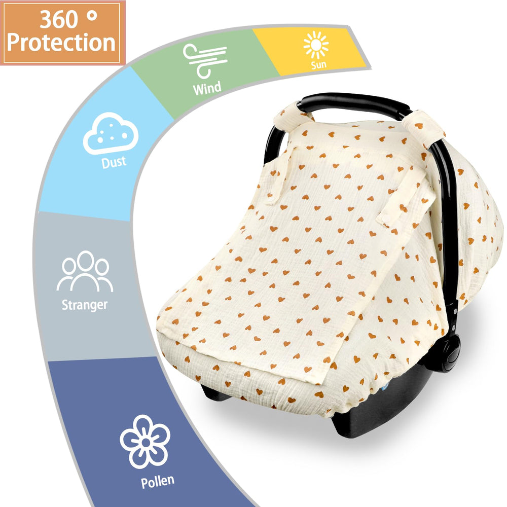 Hooyax muslin car seat cover lightweight design for easy use