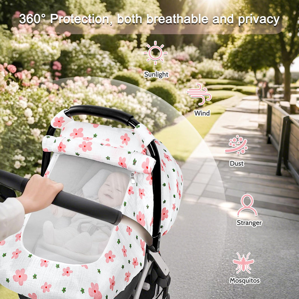 Hooyax muslin cover in open air mode for maximum breathability during trips