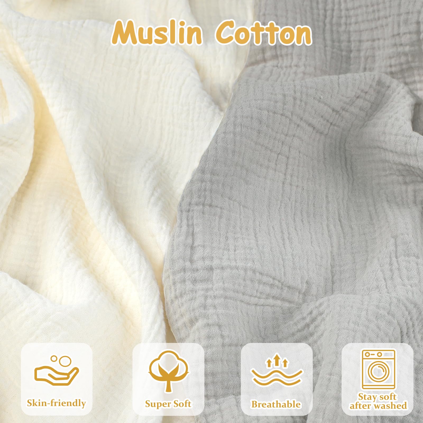 Hooyax muslin cotton cover soft breathable texture for delicate newborn skin.