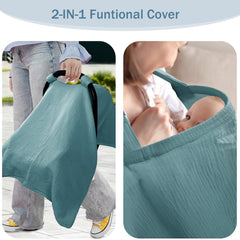 Hooyax muslin cotton canopy showing breathable fabric for baby comfort.