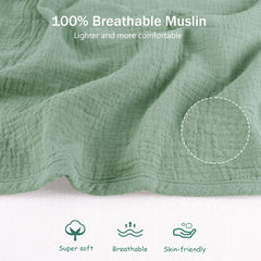 Close-up of Hooyax muslin fabric showing soft weave and breathability.